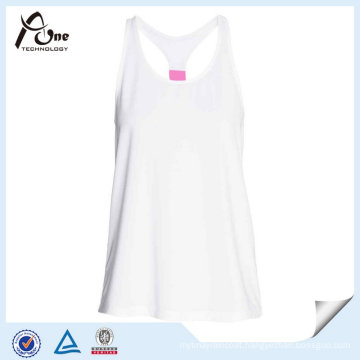 White Polyester Sexy Women Tank Top for Fitness